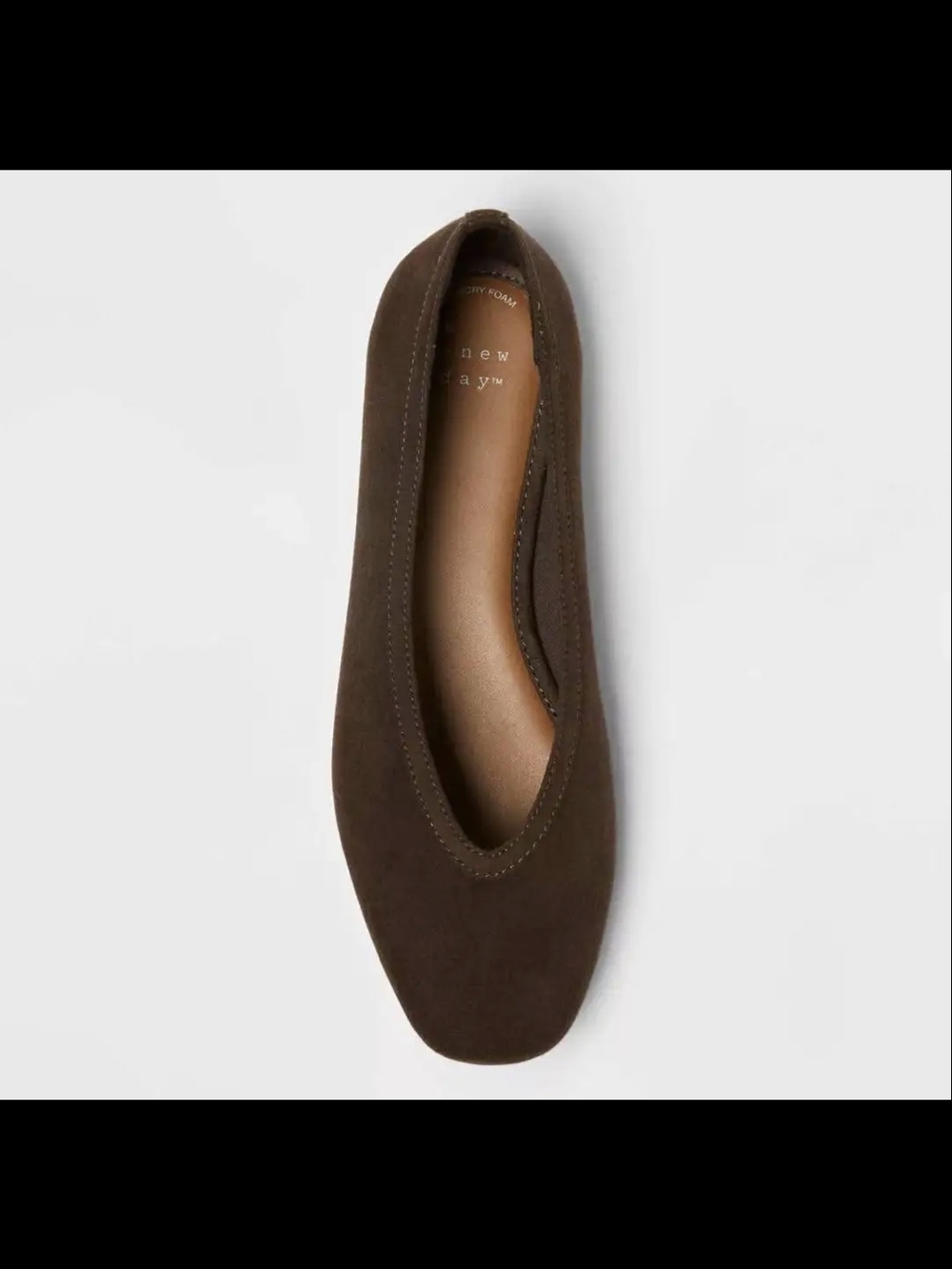 a new day Brown Suede Square-Toe Ballet Flat